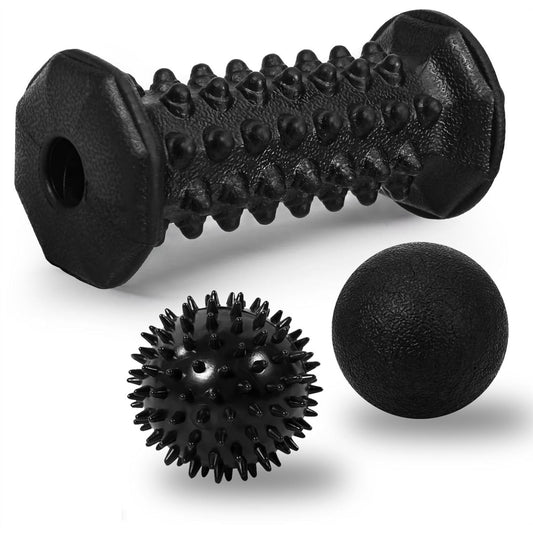 1 Set of 3 Easy-to-Use Foot Massager Roller and Spiky Massage Ball Roller - for Soothes, Relaxes Feet, Legs & Hands - Ideal Mother'S Day Gifts, Father'S Day Gift