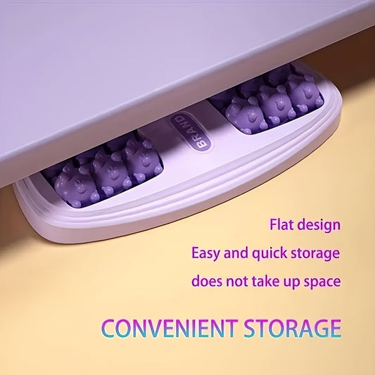 Dual Controlled Foot Massager with 4 Rows of Rollers- Purple Point for Plantsole Relaxation, Ergonomic Home Health Design